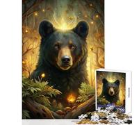 Puzzle per adulti 1000 pezzi Orso mistico nella foresta incantata Decorazione per la casa Giocattoli Regalo di compleanno Gioco pratico Interazione genitore-figlio dimensioni 38x26cm