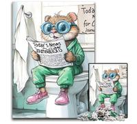 Puzzle per adulti, 1000 pezzi Otter Go Toilet, puzzle in legno, rompicapo impegnativo per adolescenti, divertente serata di giochi in famiglia, 50x75CM/19,68x29,52 pollici