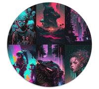Puzzle per adulti 1000 pezzi Paesaggio al neon Gioco interattivo per famiglie, Decorazione fai da te per la casa Sfida mentale Regalo (67,5x67,5 cm)