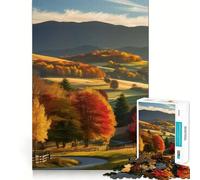 Puzzle per adulti 1000 pezzi Paesaggio autunnale con strada tortuosa Ritaglio preciso Gioco divertente e rilassante Decorazione natalizia da parete (50x75cm)