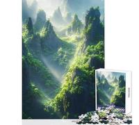 Puzzle per adulti 1000 pezzi Paesaggio della foresta di montagna nebbiosa Decorazione per la casa Giocattoli Regalo di compleanno Gioco pratico Interazione genitore-figlio dimensioni 50x75cm