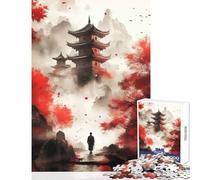 Puzzle per adulti 1000 pezzi paesaggio di samurai giapponesi giocattolo educativo ottimo regalo per giochi educativi allena il tuo cervello e le tue mani dimensioni 38x26cm