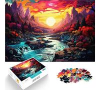 Puzzle per adulti, 1000 pezzi, paesaggio fiume, velocità manuale, sfida intelligenza cerebrale, giocattolo di dipendenza, 26 x 38 cm