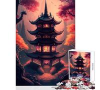 Puzzle per adulti 1000 pezzi Paesaggio giapponese antico Decorazione per la casa Giocattoli Regalo per compleanni Giochi per famiglie Attività divertenti a casa Dimensioni 38x52cm