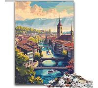Puzzle per adulti 1000 pezzi Paesaggio urbano di Berna in Svizzera Giocattoli educativi didattici Giochi per famiglie Migliora l'amore tra coppie (38x52cm) 1000 pezzi