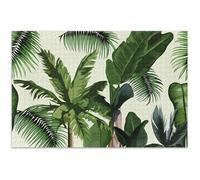 Puzzle per adulti, 1000 pezzi, palme tropicali, foglie verdi, pittura artistica, puzzle unico per adulti, amici, famiglia, gioco, regalo, 75 x 50 cm