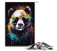 Puzzle per adulti 1000 pezzi Panda con occhiali Puzzle Ogni pezzo è unico Gioco divertente per famiglie impegnativo 1000 pezzi (38x26 cm)