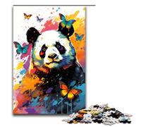 Puzzle per adulti 1000 pezzi Panda e farfalla di Splatters Molti puzzle colorati giocattoli divertenti 75x50 cm