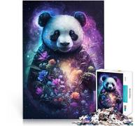 Puzzle per adulti, 1000 pezzi, panda e fiori, 26 x 38 cm, collezione di artisti, per ragazzi dai 14 anni in su