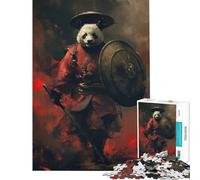 Puzzle per adulti 1000 pezzi Panda Guerriero Samurai Puzzle da 1000 pezzi Decorazione per la casa Giocattolo Arte da parete Regalo di Natale Compleanno (50x75cm)