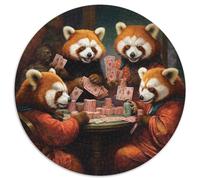 Puzzle per adulti 1000 pezzi Panda rosso che gioca a poker Puzzle 1000 pezzi Puzzle perfetto per le feste di Natale, Halloween, Pasqua, Capodanno 67,5x67,5 cm