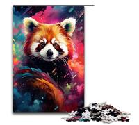 Puzzle per adulti 1000 pezzi Panda rosso e farfalla di Splatters Molti puzzle colorati giochi giocattoli regalo adatti per la decorazione della scrivania 75x50 cm