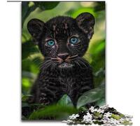 Puzzle per adulti 1000 pezzi Pantera nera Baby nella giungla, aiuta il cervello a esercitare giocattoli avvincenti per coltivare la pazienza, collezione di artisti, belle arti 38x26cm