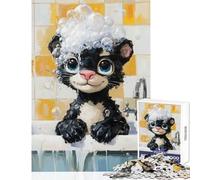 Puzzle per adulti 1000 pezzi Pantera nera Giocattoli per la decorazione della casa per il bagnetto Ottimi regali e giocattoli Gioco educativo Ogni pezzo è unico - Dimensioni 38x26cm