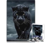 Puzzle per adulti 1000 pezzi Pantera nera nella tempesta Giocattolo Gioco intellettuale Decorazione artistica per la casa Regalo per compleanni Dimensioni 50x75cm