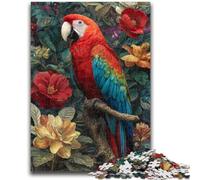 Puzzle per adulti 1000 pezzi Pappagallo Fiori Giochi educativi Decorazione per la casa Gioco educativo per compleanno, Natale 26x38cm