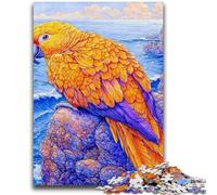 Puzzle per adulti 1000 pezzi Pappagallo, puzzle da 1000 pezzi, per ammazzare il tempo durante le vacanze, con poster abbinato e foglio di quiz (26x38cm)