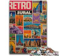 Puzzle per adulti 1000 pezzi Parigi Francobollo Collage per e 14 anni e oltre Gioco impossibile Regalo di Natale Compleanno 50x75cm