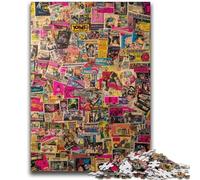 Puzzle per adulti 1000 pezzi Parigi Francobollo Collage Sfida di intelligenza cerebrale Giocattoli avvincenti Regalo di compleanno, Regali, Arte murale 26x38cm