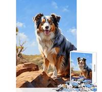 Puzzle per adulti 1000 pezzi Pastore australiano Giocattolo educativo Regalo per compleanni Giochi rilassanti Ogni pezzo è unico - Dimensioni 38x26cm