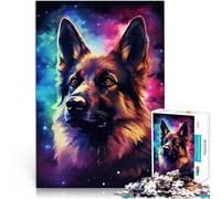 Puzzle per adulti, 1000 pezzi, pastore tedesco cosmico difficile puzzle duro migliorare l'amore tra le coppie per adolescenti dai 14 anni e oltre 26 x 38 cm