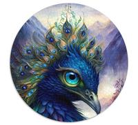 Puzzle per adulti 1000 pezzi Pavone Terra Mitica Puzzle rotondo 1000 pezzi Serata di giochi in famiglia, Decorazione per la casa e regalo per allenare la mente (67,5x67,5cm)