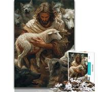 Puzzle per adulti 1000 pezzi Pecora e Gesù Puzzle da 1000 pezzi design vivace e unico Esperienza di puzzle rilassante e stimolante 26x38cm