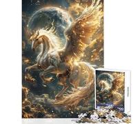 Puzzle per adulti 1000 pezzi Pegaso celeste in ascesa decorazione da parete regali di Babbo Natale segreto giochi rilassanti collezione di artisti belle arti dimensioni 50x75cm