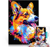 Puzzle per adulti 1000 pezzi Pembroke Welsh Corgi Cane Gioco Stimolante Migliorare l'amore Tra Coppie per Adolescenti dai 14 Anni e oltre 26x38cm