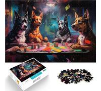 Puzzle per adulti, 1000 pezzi, per cani, giocare a poker, il puzzle tagliato con precisione, 26 x 38 cm, ideale come regalo per tutta la famiglia per i 14 anni
