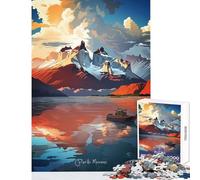 Puzzle per adulti 1000 pezzi Perito Moreno dipinto a olio giocattolo educativo regalo di compleanno per gioco educativo migliora l'amore tra coppie dimensioni 38x26cm