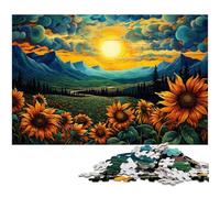 Puzzle per adulti 1000 pezzi Persone nella valle dei girasoli di notte Puzzle per adulti Puzzle di carta Decorazione per la casa 1000 pezzi (38x26 cm)
