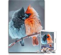 Puzzle per adulti 1000 pezzi Pettirosso blu e rosso Rompicapo Giochi per famiglie Idee regalo per ammazzare il tempo a casa Dimensioni 38x26cm