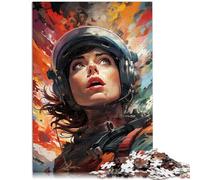 Puzzle per adulti, 1000 pezzi, pilota donna, il puzzle tagliato con precisione è ideale come regalo per tutta la famiglia per i giovani di 14 anni, 26 x 38 cm