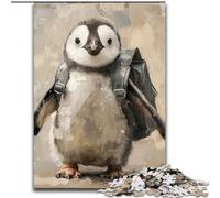 Puzzle per adulti 1000 pezzi Pinguino viaggiatore, gioco per famiglie antistress, sfida difficile, un'opera d'arte per bambini dai 14 anni in su (dimensioni 26x38cm)