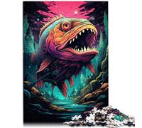 Puzzle per adulti 1000 pezzi Piranha colorato difficile e sfida 38 x 52 cm regalo di compleanno regali arte murale per i 14 anni e più