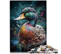 Puzzle per adulti 1000 pezzi Pittura d'anatra Puzzle di attività familiare con poster assortito e foglio di domande 14,96 "x 20,47"