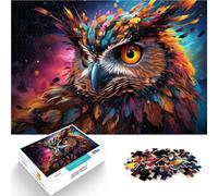 Puzzle per Adulti 1000 pezzi Pittura di Gufo Fantastico Gioco di Quiz 26x38cm Migliorare l'amore Tra Coppie per Adolescenti di 14 Anni e Più