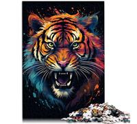 Puzzle per adulti 1000 pezzi pittura maestosa tigre casa giochi educativi giocattoli fai da te regali di compleanno per e adolescenti età 14 anni e oltre 26x38cm