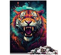 Puzzle per adulti 1000 pezzi pittura maestosa tigre giocattolo educativo di apprendimento eccellente regalo adatto per adolescenti di 14 anni e oltre 26 x 38 cm