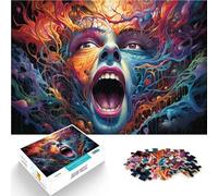 Puzzle per adulti 1000 pezzi pittura viso colorato compito pensiero per 50 x 75 cm promuove l'amore tra coppie per adolescenti dai 14 anni in su