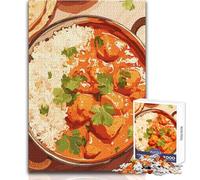 Puzzle per adulti 1000 pezzi Pollo Tikka Masala con riso Bellissimo design Gioco Decorazione perfetta Regalo di compleanno Dimensioni 38x52cm