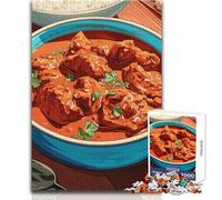 Puzzle per adulti 1000 pezzi Pollo Tikka Masala con riso Giocattoli Giochi educativi Difficile Regalo Compleanno Dimensioni 38x26cm