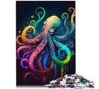 Puzzle per adulti, 1000 pezzi, polpo a inchiostro colorato, rompicapo per adulti, 26 x 38 cm, da regalare a tutta la famiglia per i giovani di 14 anni