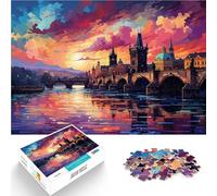 Puzzle per adulti, 1000 pezzi, Ponte Carlo, gioco di famiglia, per alleviare lo stress, passatempo a casa, per adolescenti dai 14 anni in su, 26 x 38 cm