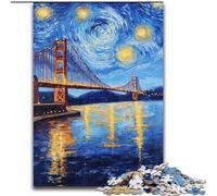 Puzzle per adulti, 1000 pezzi Ponte di San Francisco di notte, attività divertente per famiglie, sfida mentale, regalo perfetto per adolescenti, 50x75cm