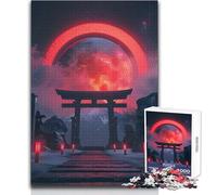 Puzzle per adulti 1000 pezzi Porta giapponese Eclissi Rilassante e pacifico Tempo libero Taglio netto e preciso Dimensioni giocattolo 50x75cm