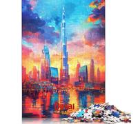 Puzzle per adulti, 1000 pezzi, poster artistico di Dubai, gioco impegnativo per adulti (75x50 cm)
