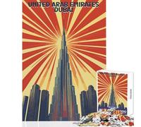 Puzzle per adulti,1000 pezzi,poster dello skyline di Dubai,decorazioni per la casa,giocattoli,idee regalo,gioco rompicapo,migliora l'amore tra coppie,dimensioni 50x75cm