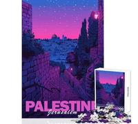 Puzzle per adulti 1000 pezzi poster di Gerusalemme e Palestina giocattoli antistress regali di Babbo Natale segreto giochi rilassanti per compleanni e Natale dimensioni 38x26cm